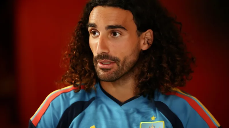 Marc Cucurella über seine Zukunft: „Ich bin glücklich, wo ich bin“ Marc Cucurella im Chelsea-Trikot lächelt während eines Interviews, im Hintergrund das Stamford Bridge Stadion. — latest news and analysis.