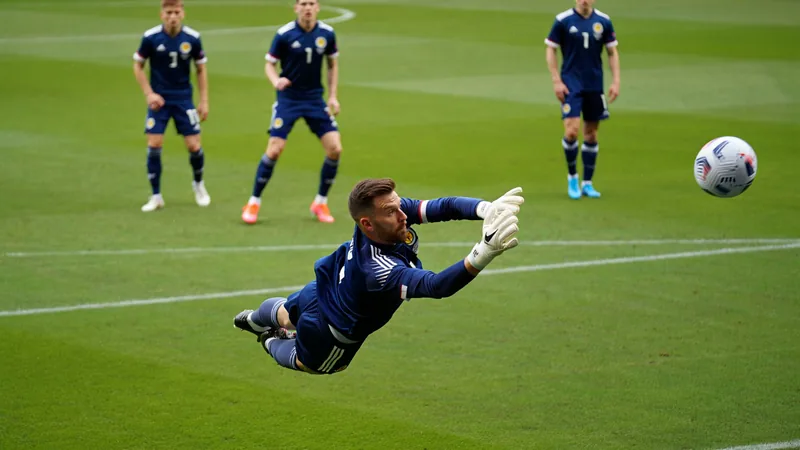 Craig Gordon, schottischer Torhüter mit grauen Haaren, im Torwarttrikot von Heart of Midlothian, konzentriert vor einem Spiel im Stadion.