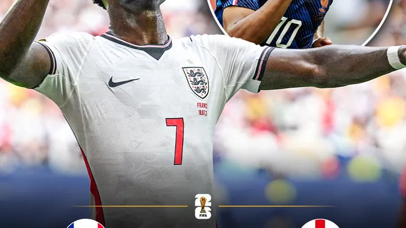 England sichert Platz 3 bei WM 2026 – Mbappé schreibt Geschichte Englische und französische Nationalspieler auf dem Spielfeld nach dem Spiel um Platz drei der WM 2026, mit Kylian Mbappé im Vordergrund