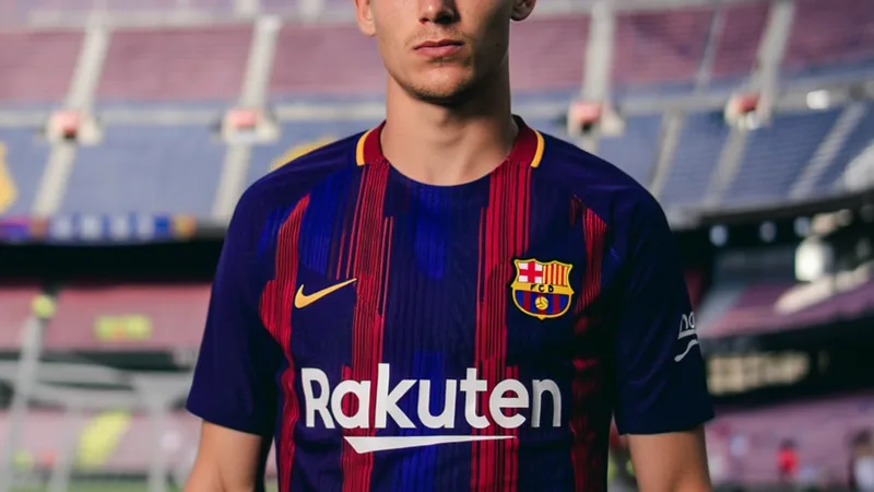 Fermín López: Schlimmster Sommer, bereit für Rückkehr — Football Fermín López im Trikot des FC Barcelona trainiert mit einem Ball auf dem Trainingsplatz, im Hintergrund die Tribüne des Camp Nou.