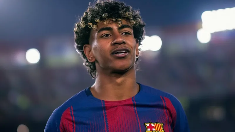 Lamine Yamal: Keine Reue für Aussagen vor dem Clásico — Football Lamine Yamal im Trikot des FC Barcelona auf dem Spielfeld, im Hintergrund das Camp Nou Stadion bei Flutlicht — latest news and analysis.