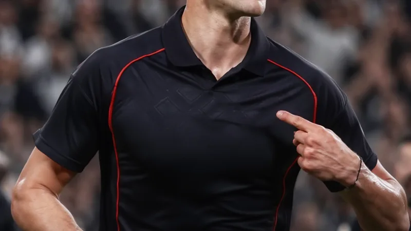 Dusan Vlahović im Trikot von Juventus Turin, im Hintergrund das Stadion von Besiktas in Istanbul bei Nacht, Transfergerüchte symbolisiert durch einen