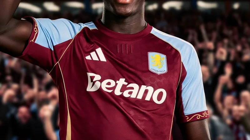 Ein junger Fußballspieler im Trikot von Aston Villa jubelt nach einem Tor, im Hintergrund das Stadion von Birmingham. — latest news and analysis.