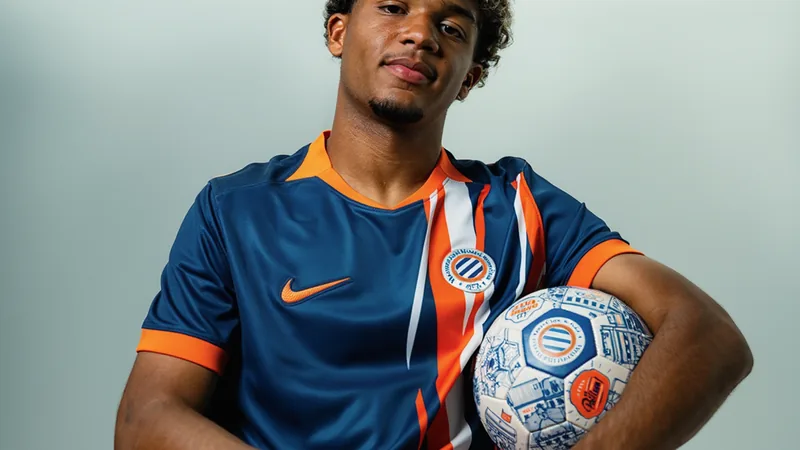 PSG einigt sich mit Megnan-Pavé — Football World Cup News Ein junger Fußballspieler in PSG-Trainingskleidung dribbelt mit einem Ball auf einem Trainingsplatz in Paris, im Hintergrund das Parc des Princes
