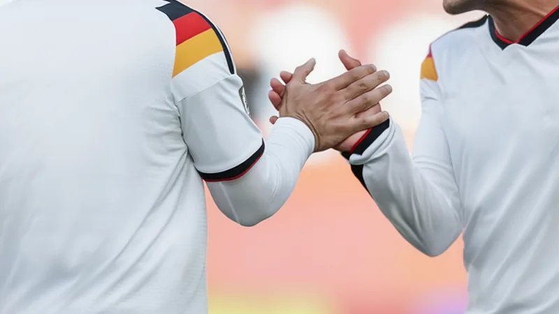 Deniz Undav deslumbra en el Mundial: 3 goles y 2 asistencias Deniz Undav celebrando un gol con la camiseta de Alemania en el Mundial, con el estadio de fondo y aficionados vitoreando.