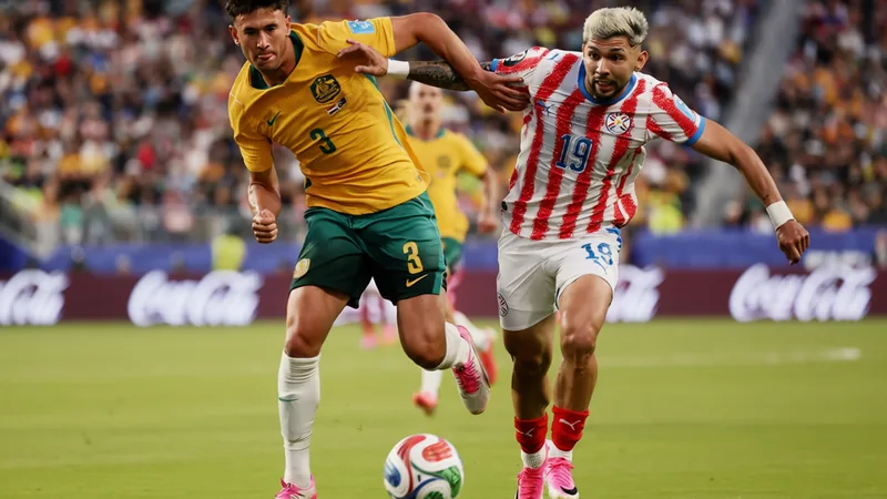 Jugadores de Australia celebrando el empate que los clasifica a la siguiente ronda del Mundial 2026 en el campo de California