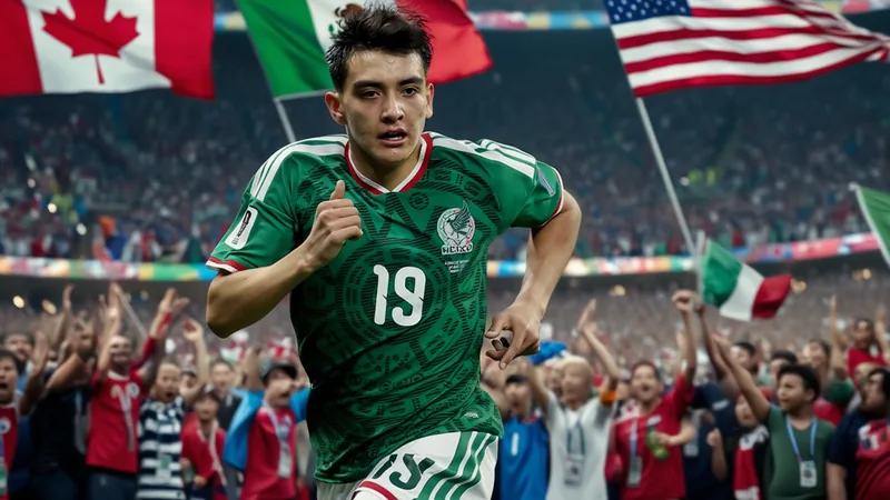 Canadá, México y EE. UU. en el Mundial 2026: resumen y futuro Tres banderas de Canadá, México y Estados Unidos ondeando juntas en un estadio de fútbol lleno de aficionados durante la Copa Mundial 2026.