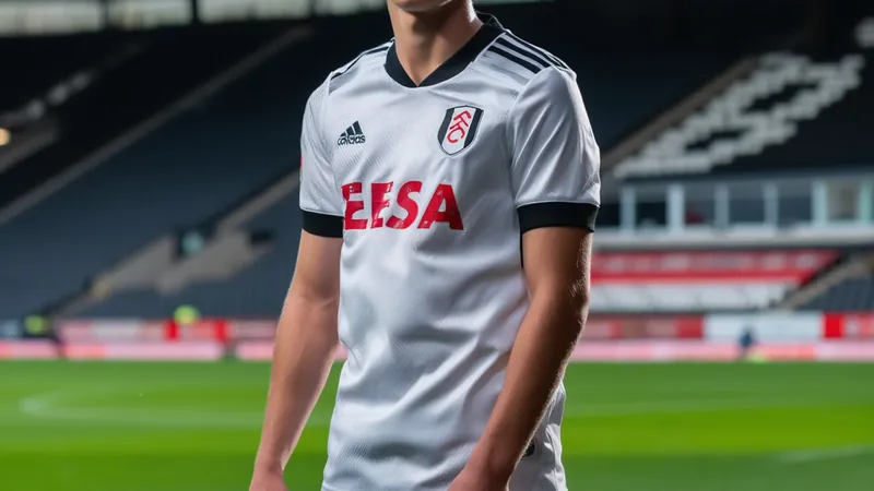 Fulham ficha a la joven promesa Erskine Rennie del Celtic — Football Joven futbolista con camiseta del Fulham posando con un balón en un campo de entrenamiento, sonriendo. — latest news and analysis.