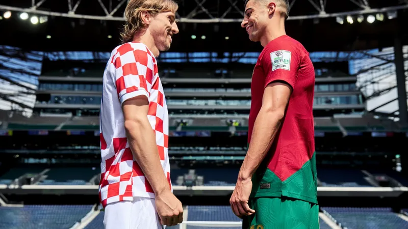 Ronaldo vs Modric: ¿El viaje mundialista de quién termina en Toronto Cristiano Ronaldo y Luka Modric, con camisetas de Portugal y Croacia respectivamente, se saludan en el centro del campo del Toronto Stadium antes del