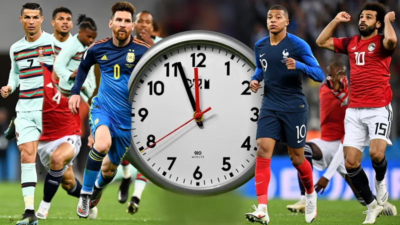 Joueurs de football fatigués sur la pelouse, avec un chronomètre affichant des milliers de minutes en arrière-plan. — latest news and analysis.