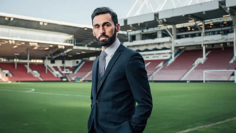 Fulham en discussions avec Álvaro Arbeloa pour le poste d'entraîneur Álvaro Arbeloa en costume, debout devant le logo de Fulham, serrant la main d'un dirigeant du club dans un bureau moderne.