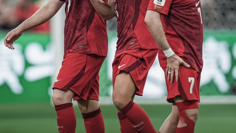 Joueurs de l'équipe de Turquie de football quittant le terrain la tête basse après une défaite lors des éliminatoires de la Coupe du monde 2026