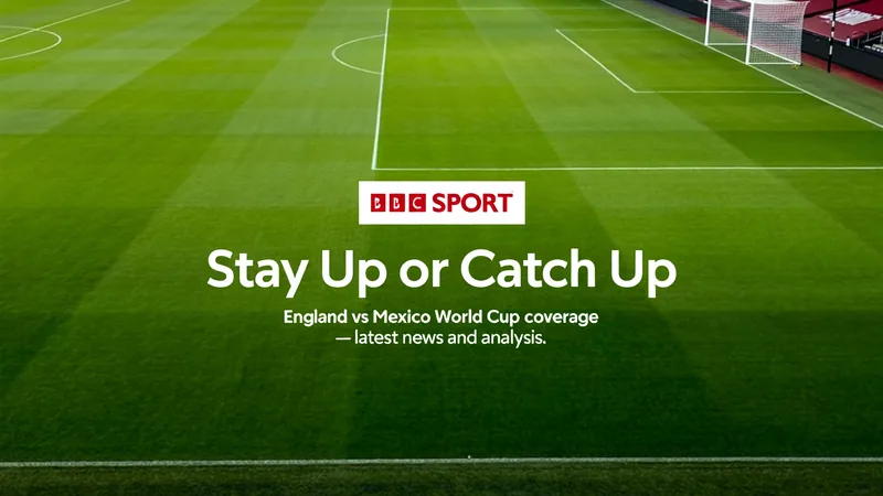 BBC propose « Veiller ou Rattraper » pour Angleterre-Mexique Présentatrice Kelly Cates entourée des experts Wayne Rooney, Joe Hart et Micah Richards sur le plateau de BBC One pour le match Angleterre-Mexique.
