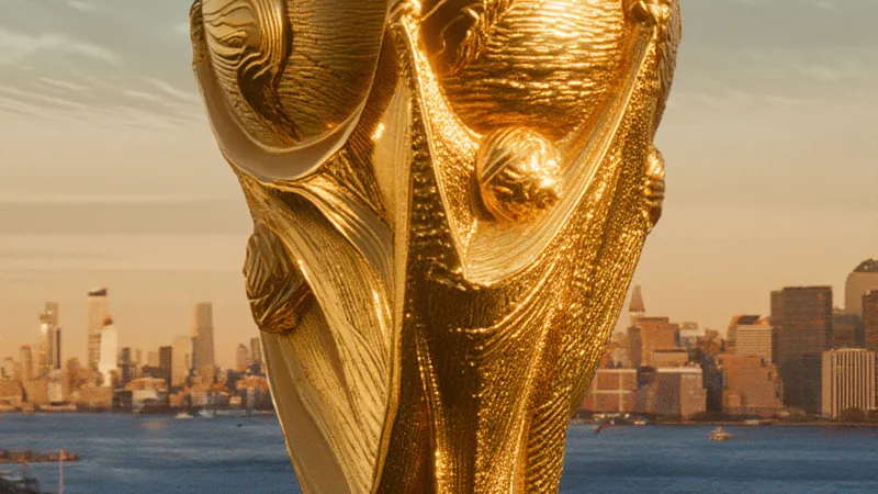 Finale Coupe du Monde 2026 à New York New Jersey — Football World Cup Vue aérienne du stade MetLife dans le New Jersey, illuminé la nuit, avec les lumières de Manhattan en arrière-plan. — latest news and analysis.