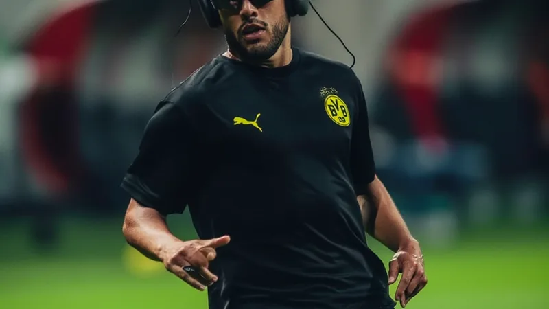 Yan Couto proche de Como — Football World Cup News Yan Couto en action lors d'un match de football, portant le maillot du Girona FC, sur un terrain vert avec des supporters en arrière-plan.