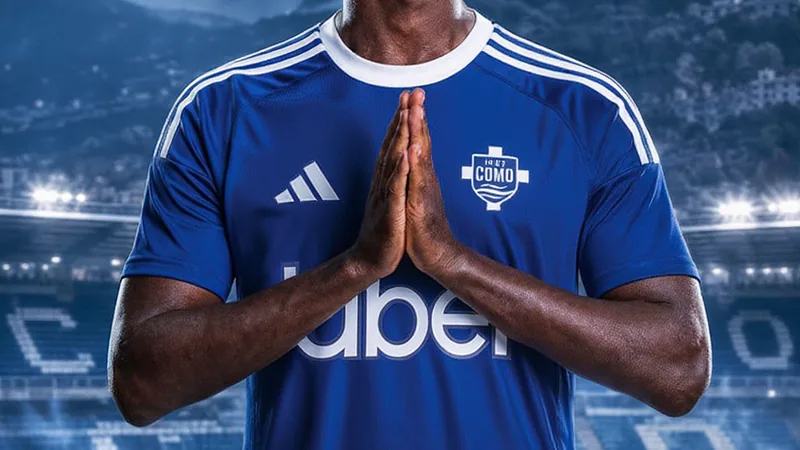 Chalobah au Como : accord verbal trouvé — Football World Cup News Trevoh Chalobah en tenue de Chelsea, souriant, avec le maillot du Como 1907 en arrière-plan, lors de sa signature de contrat.