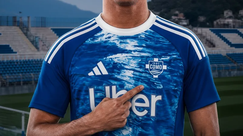 Jogador Kaiki, lateral-esquerdo do Cruzeiro, com a camisa azul celeste, em ação durante uma partida no estádio Mineirão, em Belo Horizonte.