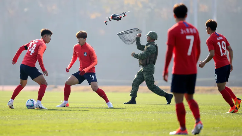 Drone abatido perto de base de treino da Coreia do Sul Drone abatido perto de base de treino da Coreia do Sul