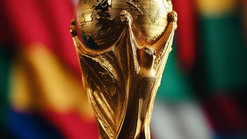 13 seleções garantem vaga nas oitavas da Copa do Mundo — Football Estádio de futebol lotado com bandeiras de várias seleções e o placar indicando os classificados para as oitavas de final da Copa do Mundo