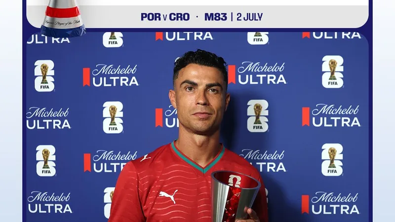Cristiano Ronaldo eleito Jogador Superior da Partida pela Michelob Cristiano Ronaldo eleito Jogador Superior da Partida pela Michelob Ultra