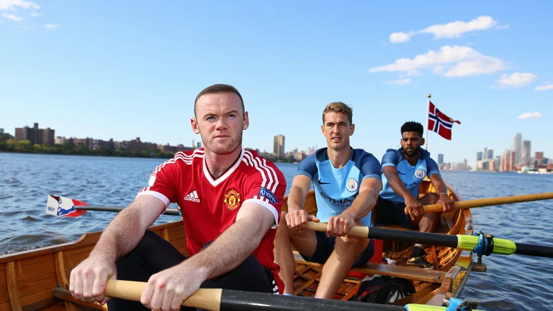 Rooney, Hart e Richards remam no Rio Hudson em NY