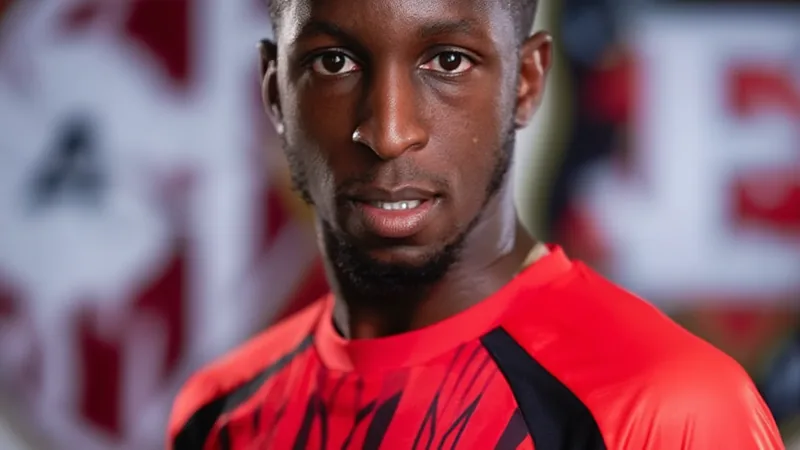 Glen Kamara, meio-campista finlandês, vestindo a camisa do Queens Park Rangers, posando para foto oficial no estádio Loftus Road, em Londres.